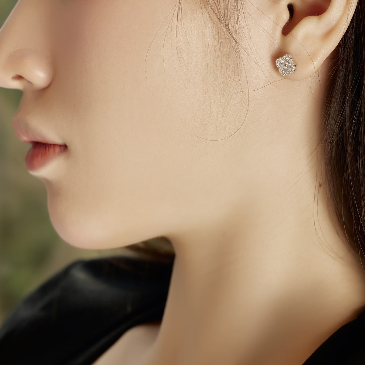 [Angela Jewelry]Four-Leaf Clover Flower Shaped Earrings