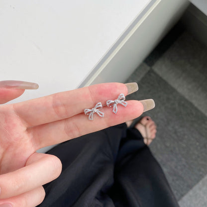 [Angela Jewelry]Dainty Bow Shape Earrings