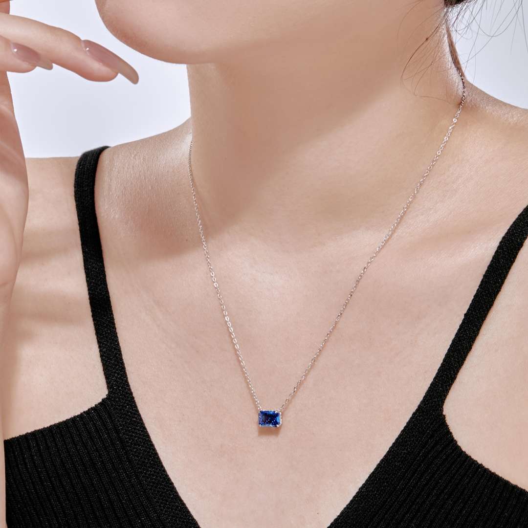 [Angela Jewelry]Luxurious Square Shape Colorful Necalack