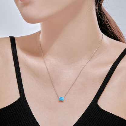Angela Jewelry]Luxurious Square Shape Colorful Necalack