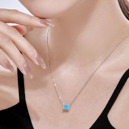 [Angela Jewelry]Luxurious Square Shape Colorful Necalack