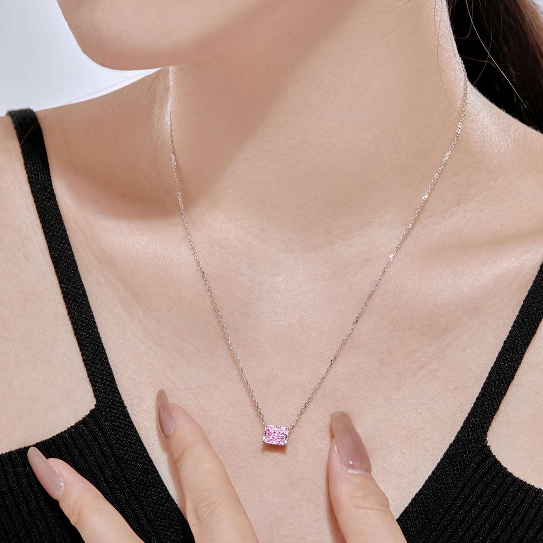 Angela Jewelry]Luxurious Square Shape Colorful Necalack