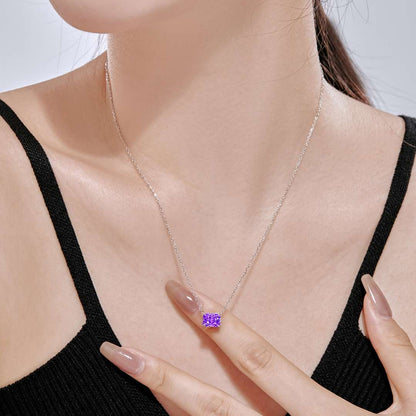 [Angela Jewelry]Luxurious Square Shape Colorful Necalack
