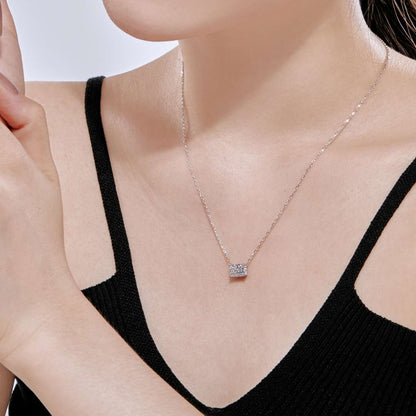 [Angela Jewelry]Luxurious Square Shape Colorful Necalack