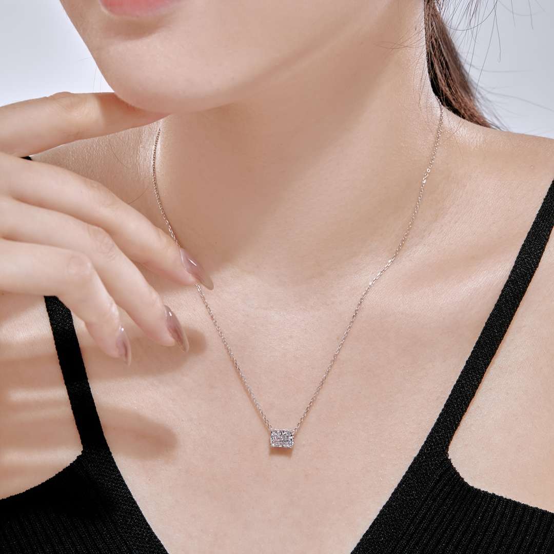 Angela Jewelry]Luxurious Square Shape Colorful Necalack