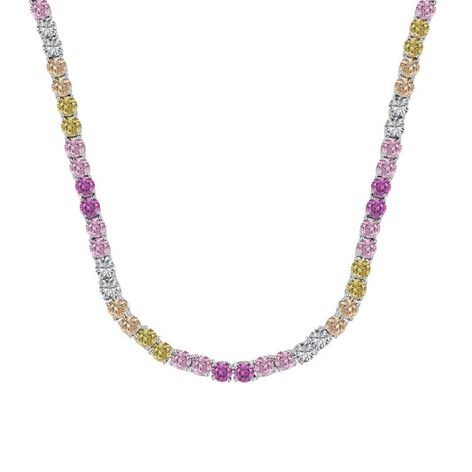 [Angela Jewelry]Delicate Colorful Tennis Necklace