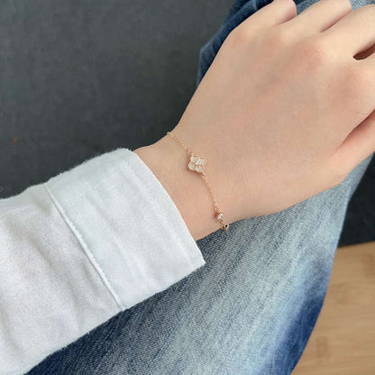 [Angela Jewelry]Delicate Four Leaf Clover Bracelet