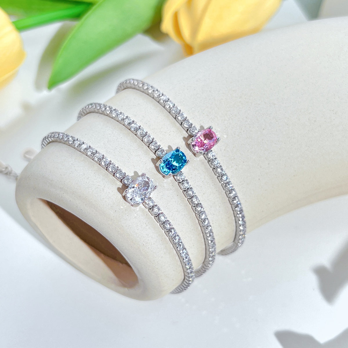 アンジェラジュエリー]0.75カラットの絶妙なオーバルカットデイリーブレスレット