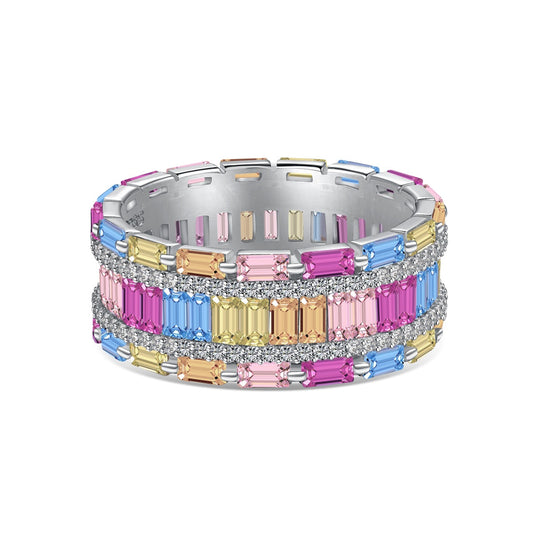 [Angela Jewelry]Dazzling Colorful Radiant Cut Party Ring