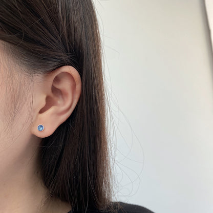 [Angela Jewelry]Sparkling Colorful Round Shape Earrings