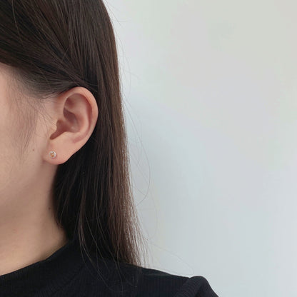 [Angela Jewelry]Sparkling Colorful Round Shape Earrings