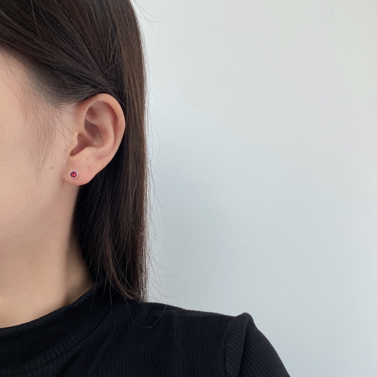 [Angela Jewelry]Sparkling Colorful Round Shape Earrings