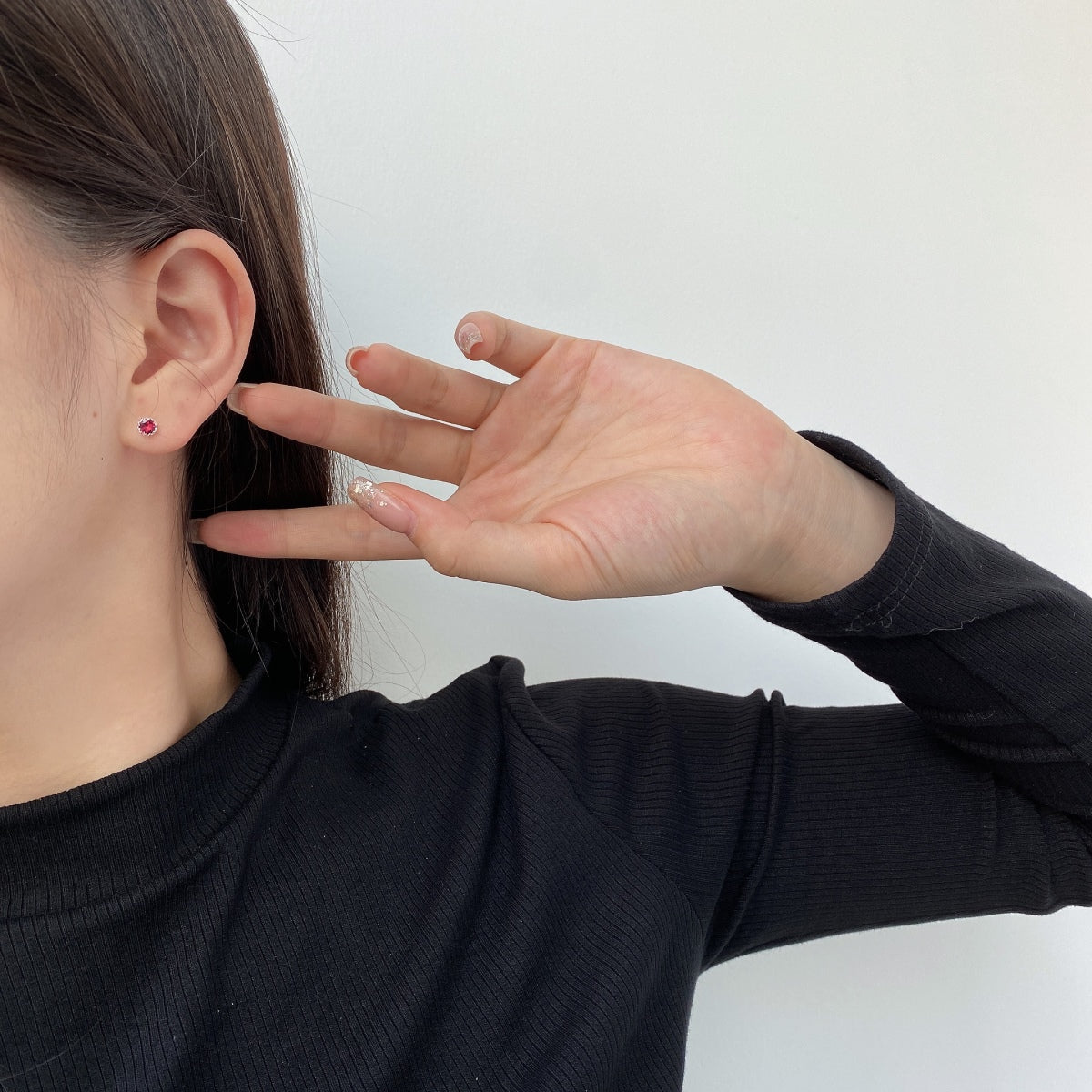 [Angela Jewelry]Sparkling Colorful Round Shape Earrings
