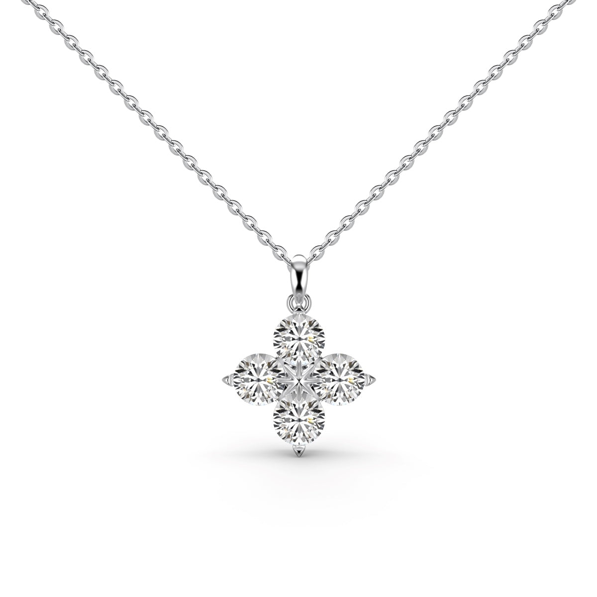 [Angela Jewelry]Four-Leaf Clover And Eight-Pointed Star Necklace