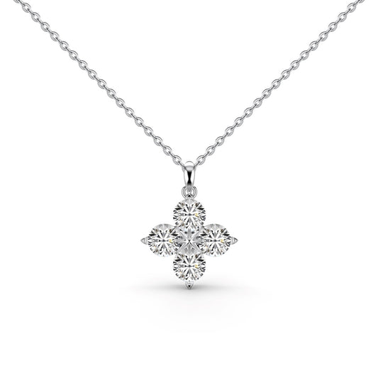 [Angela Jewelry]Four-Leaf Clover And Eight-Pointed Star Necklace