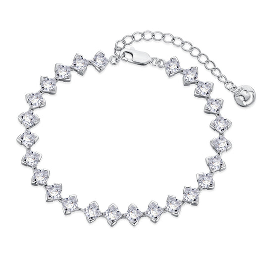 [Angela Jewelry]0.5 Carat Ornate Princess Cut Daily Bracelet