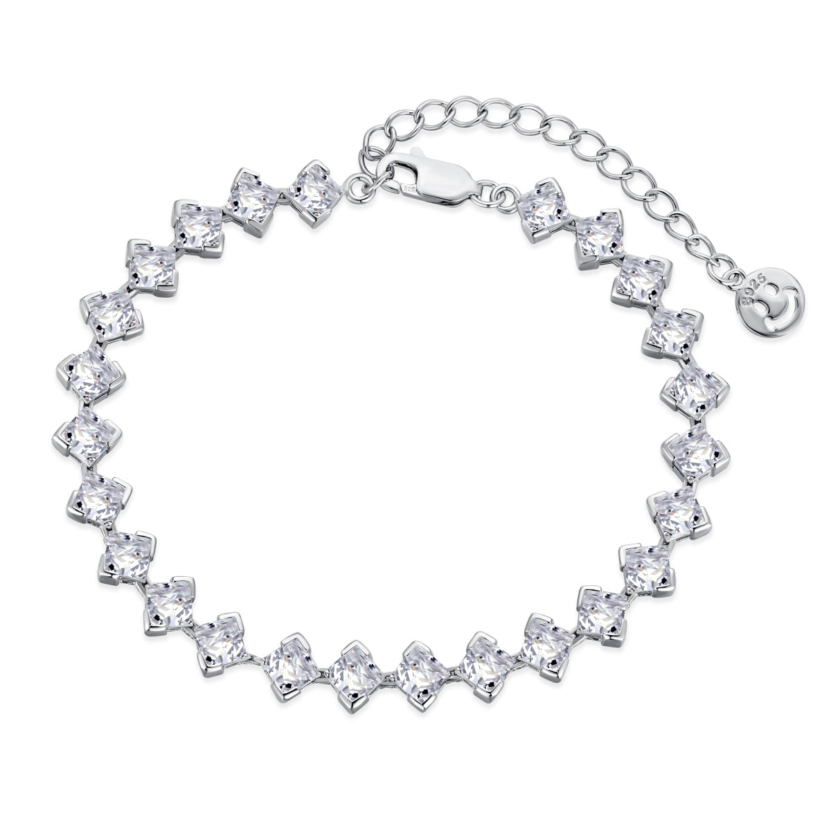 アンジェラジュエリー]0.5カラットの装飾プリンセスカットデイリーブレスレット