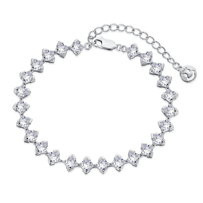 アンジェラジュエリー]0.5カラットの装飾プリンセスカットデイリーブレスレット