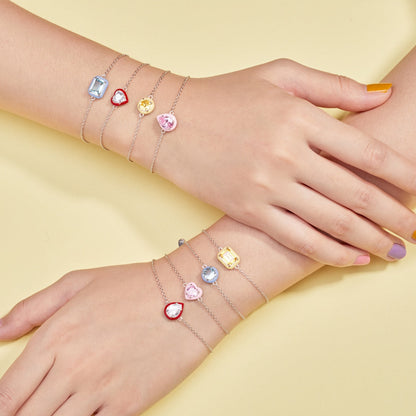 アンジェラジュエリー]2.0カラットの輝くカラフルなエメラルドカットのデイリーブレスレット
