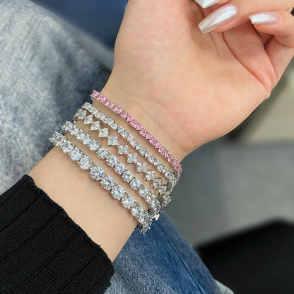 アンジェラジュエリー]0.5カラットの装飾プリンセスカットデイリーブレスレット