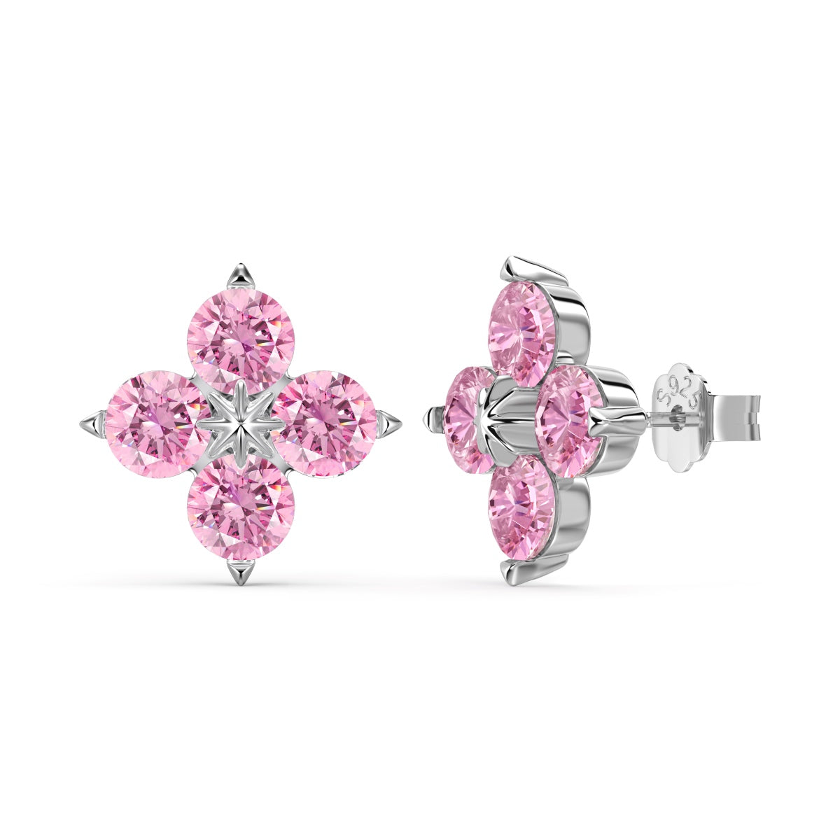 [Angela Jewelry]Four-Leaf Clover Eight-Pointed Star Earrings