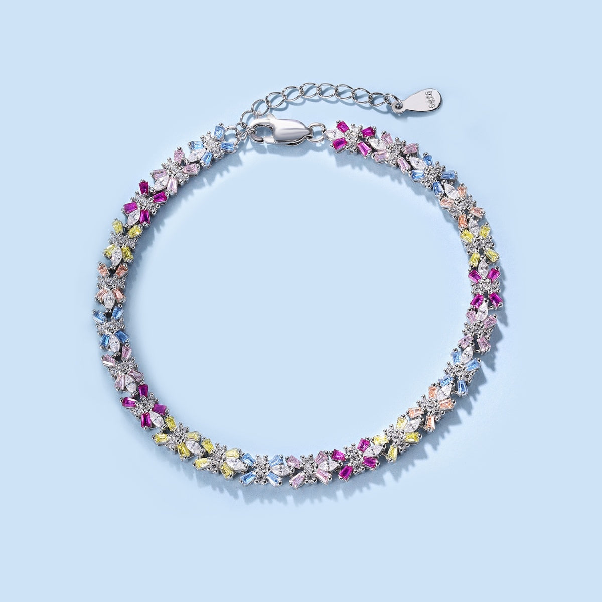 [Angela Jewelry]Radiant Colorful Emerald Cut Party Bracelet