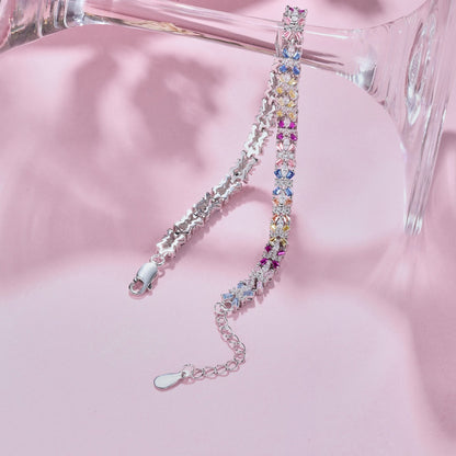 アンジェラジュエリー]輝くカラフルなエメラルドカットのパーティーブレスレット