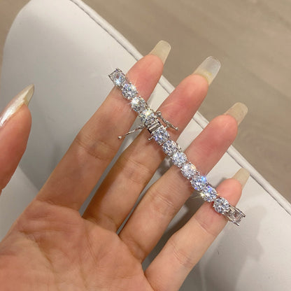 アンジェラジュエリー]華やかな輝きのラウンドカットウェディングブレスレット