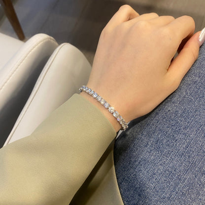 アンジェラジュエリー]華やかな輝きのラウンドカットウェディングブレスレット