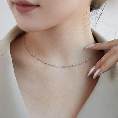 [Angela Jewelry]Small Bead Clavicle Chain Simple Necklace