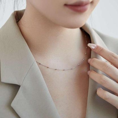 [Angela Jewelry]Small Bead Clavicle Chain Simple Necklace