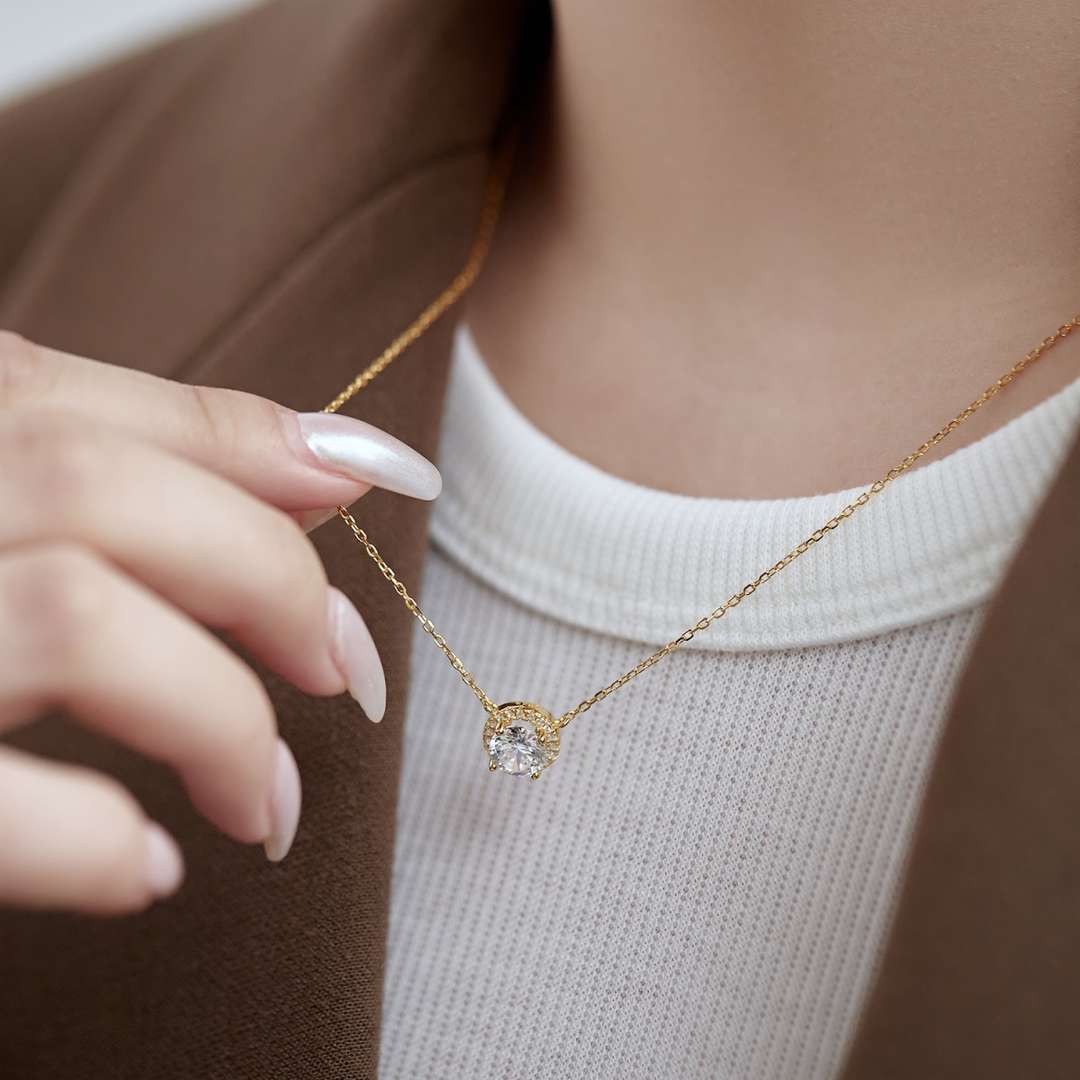 Angela Jewelry]Luxurious Round Cut Necklace
