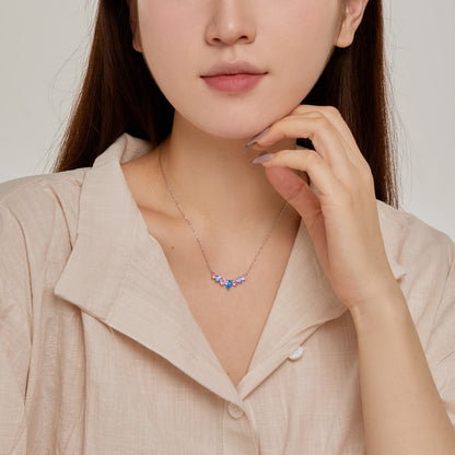 アンジェラジュエリー]繊細なカラフルハートネックレス