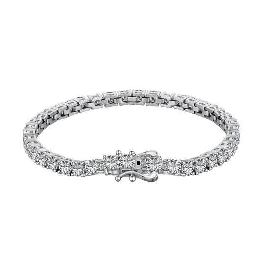 [Angela Jewelry]Luxurious Ornate Round Cut Tennis Bracelet