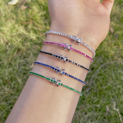 アンジェラジュエリー]輝くカラフルなラウンドカットのパーティーブレスレット