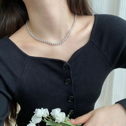 アンジェラジュエリー]華やかなハートカットのテニスネックレス