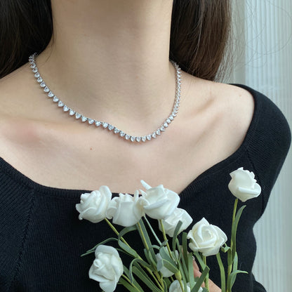 アンジェラジュエリー]華やかなハートカットのテニスネックレス