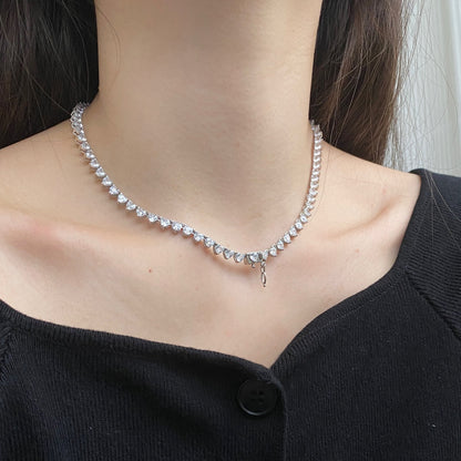 アンジェラジュエリー]華やかなハートカットのテニスネックレス