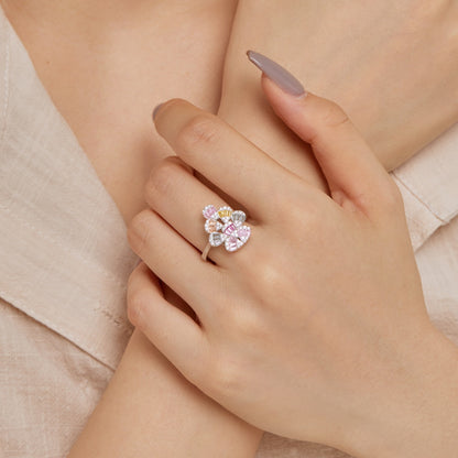 [Angela Jewelry]Sparkling Colorful Water Drop Shape Daily Ring