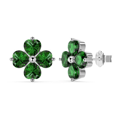 [Angela Jewelry]Four-Leaf Clover Ball Earrings