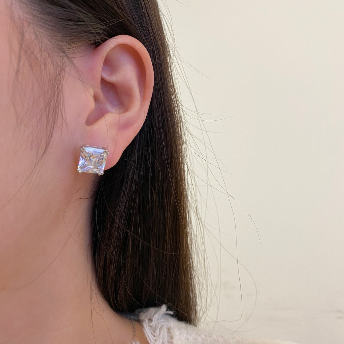 [Angela Jewelry]Delicate Square Shape Earrings