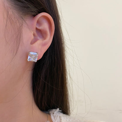 [Angela Jewelry]Delicate Square Shape Earrings