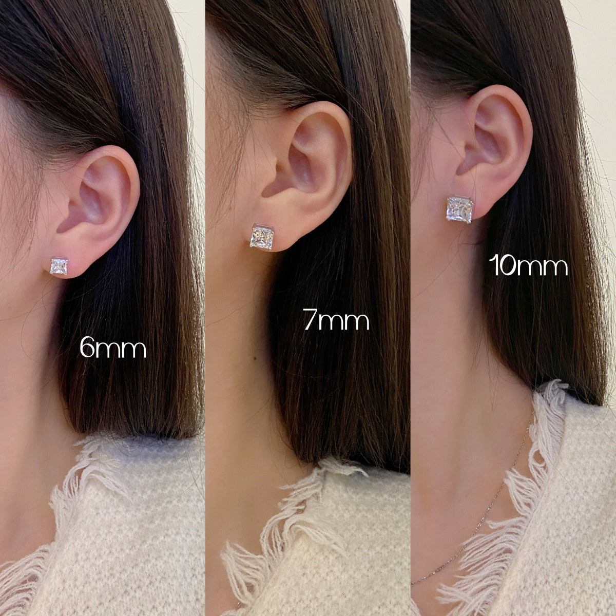 [Angela Jewelry]Delicate Square Shape Earrings