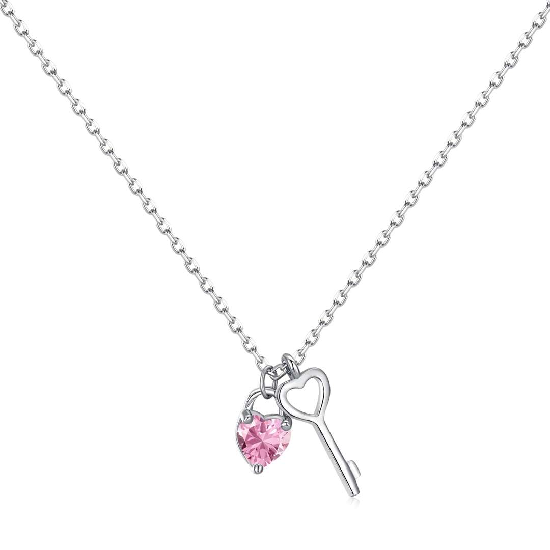 [Angela Jewelry]Unique Heart Shape Key Pendent Necklace