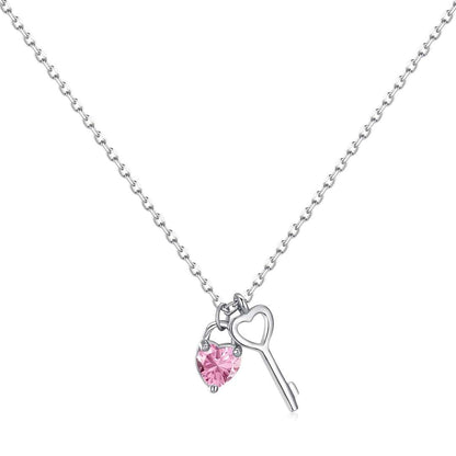 [Angela Jewelry]Unique Heart Shape Key Pendent Necklace