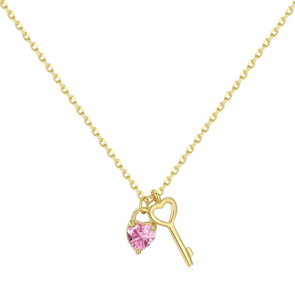 [Angela Jewelry]Unique Heart Shape Key Pendent Necklace