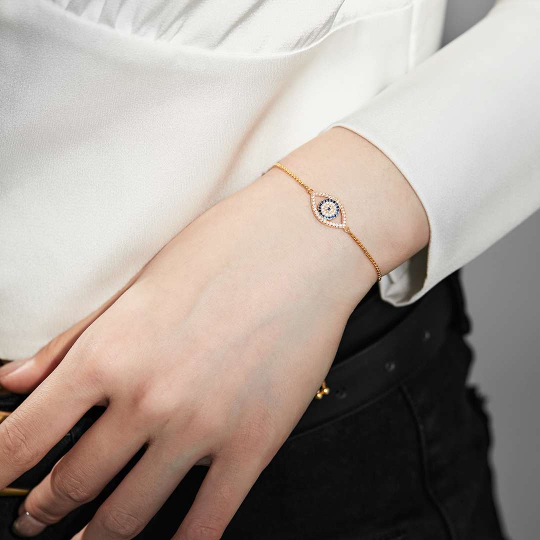 [Angela Jewelry]Dazzling Eye Shape Necklace