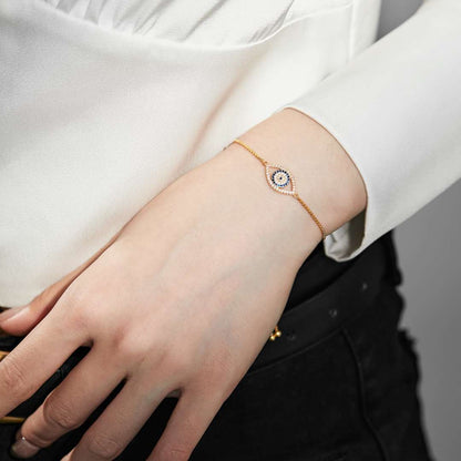 [Angela Jewelry]Dazzling Eye Shape Necklace