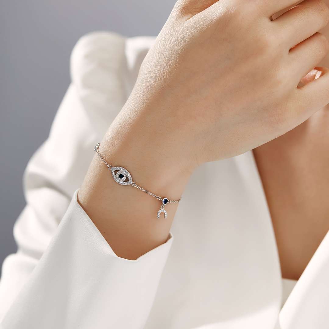 Angela Jewelry]Dainty Eye Shape Necklace
