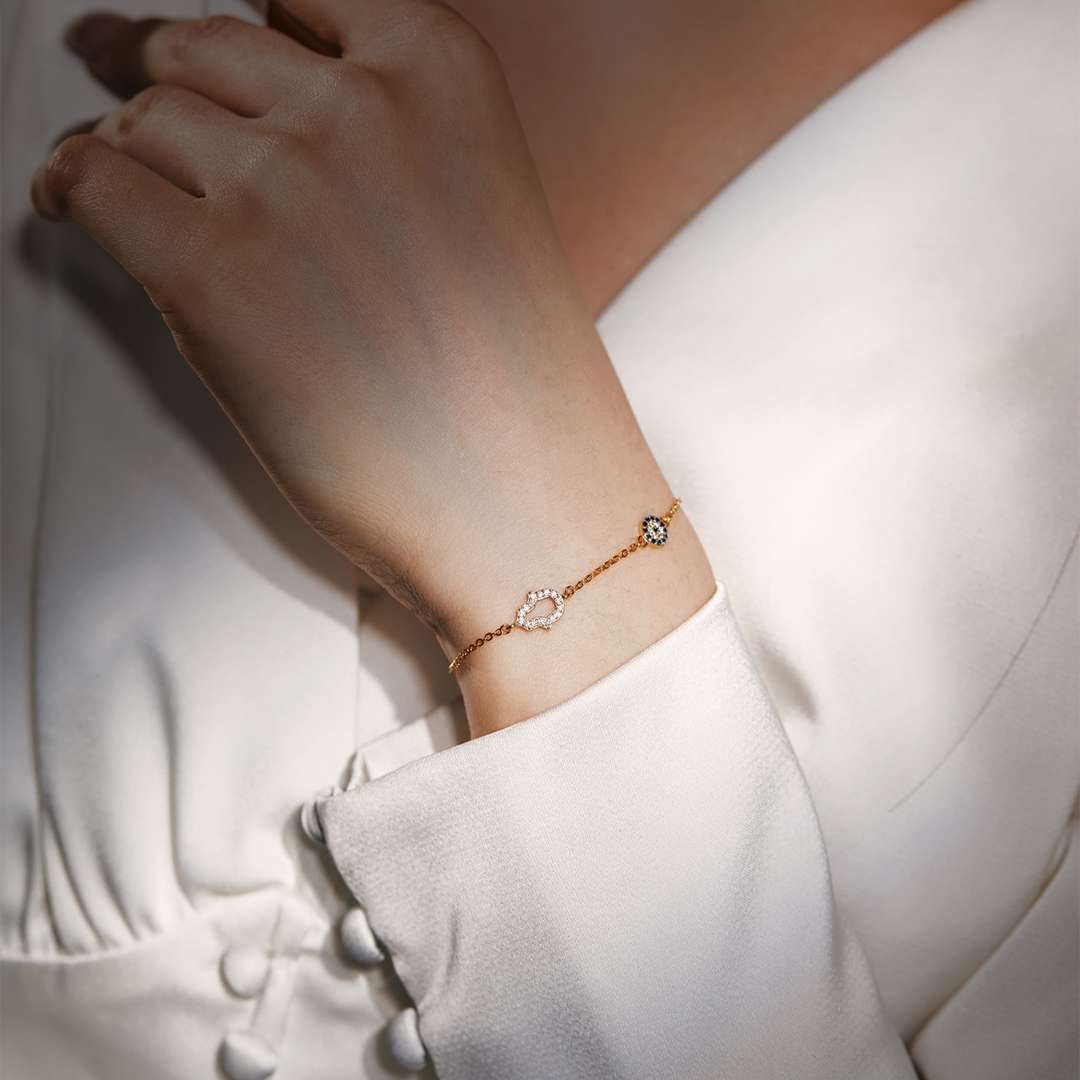 [Angela Jewelry]Gost Shape & Round Shape Necklace